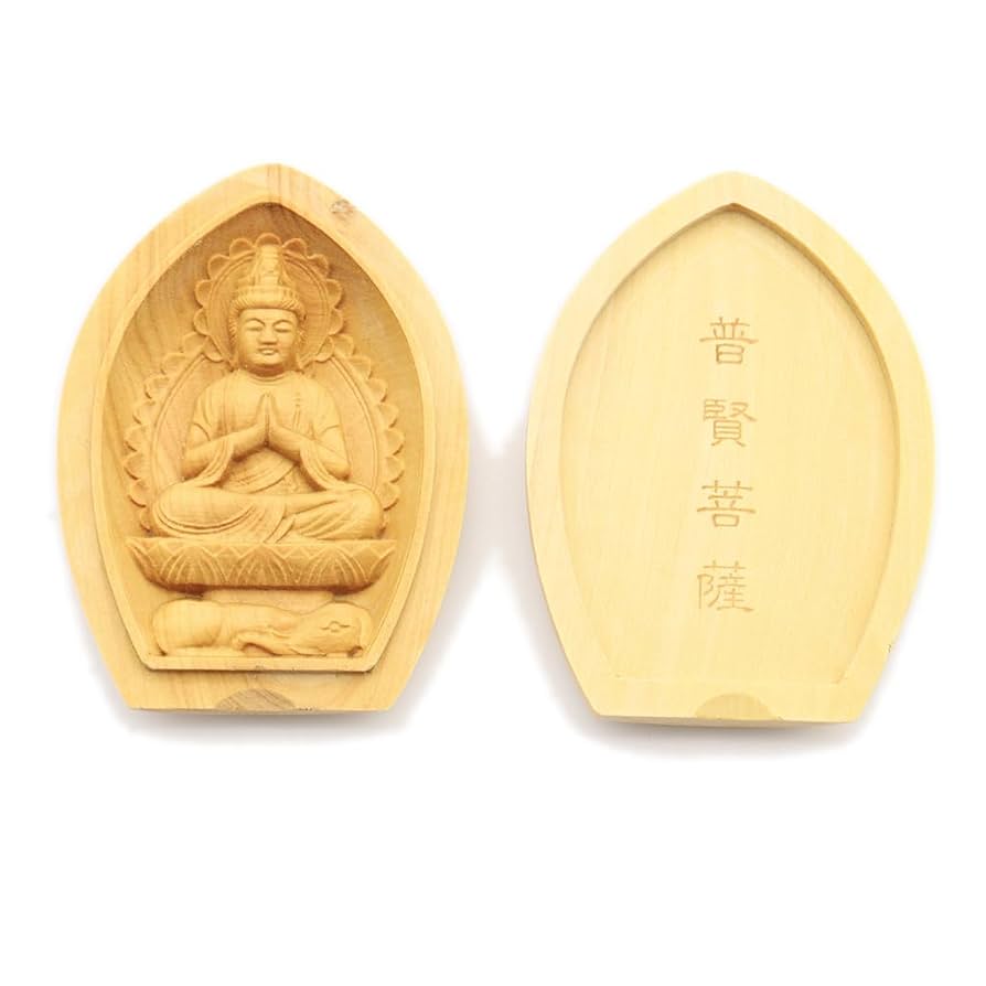 【フォロー割・新品】 香合仏　普賢菩薩　白檀　仏龕　懐中仏　普賢　仏像 フォロー割・新品】 香合仏 千手観音菩薩 白檀 仏龕 懐中仏 千手